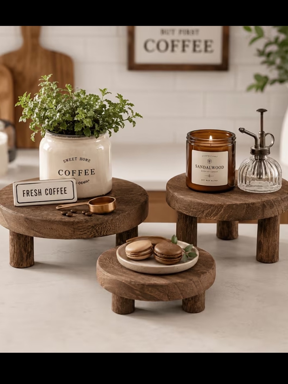 Set of 3 Wood Display Risers / Pedestals
